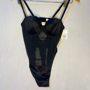 Target Auden Brand Sexy Sheer Women's Lingerie Bodysuit Chemise Black